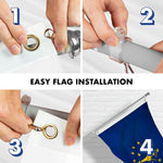Load image into Gallery viewer, G128 Combo Pack: 5 Ft Tangle Free Aluminum Spinning Flagpole (Silver) &amp; Indiana IN State Flag 2.5x4 Ft, ToughWeave Series Embroidered 300D Polyester  Pole with Flag Included