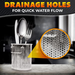Load image into Gallery viewer, Chopstick Dishwasher Basket 3.5x2.7x3.9  – Stainless Steel Chopstick Holder for Dishwasher with Hooks Oval Design Rust Resistant Perforated Utensil Caddy for Straws Teaspoons &amp; Small Kitchen Tools