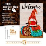 Load image into Gallery viewer, Combo Pack Garden Flag Stand Black 36 x 16 in and Garden Flag 12x18 in Fall
