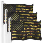 Load image into Gallery viewer, G128 3 Pack: American USA Camouflage Flag  3x5 Ft  LiteWeave Pro Series Printed 300D Polyester  Green Stars Camo Stripes, Vibrant Colors, Brass Grommets, Thicker and More Durable Than 100D 75D Poly