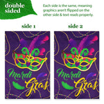Load image into Gallery viewer, Combo Pack Garden Flag Stand Black 36x16 in and Garden Flag 12x18 in Mardi Gras