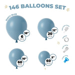 Load image into Gallery viewer, Balloon Garland Arch Kit 146 Pcs Dusty Blue Balloons for Baby Shower Birthday Gender Reveal Wedding Party DIY Kit