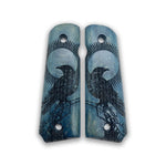 Load image into Gallery viewer, 1911 Raven Series 1911 Wooden Pistol Grips Ambi Safety Cut Blue Raven for 1911