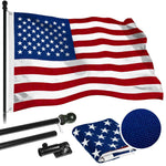 Load image into Gallery viewer, G128  5 Feet Tangle Free Spinning Flagpole (Black) USA American Flag Brass Grommets Spun Polyester 2.5x4 ft (Flag Included) Aluminum Flag Pole