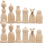 Load image into Gallery viewer, Unfinished Wood Chess Pieces Only Set of 32 pcs Paint Your Own Chess Set DIY Kit