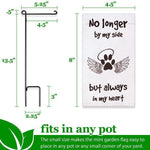 Load image into Gallery viewer, Garden Flag No Longer by My Side but Always in My Heart 4x8 Inch Angelic