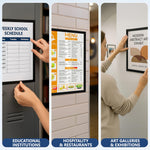 Load image into Gallery viewer, 12 Self Adhesive Sign Holder 11x17 with Magnetic Border Reusable Adhesive Frames Windows Magnetic Frames for Wall Display Peel &amp; Stick Document Sleeve Magnet Page Protector for Office School