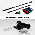 Load image into Gallery viewer, G128 Combo Pack: Flag Pole 6 FT Black Tangle Free &amp; Thin Blue Green Red Line Flag 3x5 FT Brass Grommets Printed Polyester (Flag Included) Aluminum Flag Pole