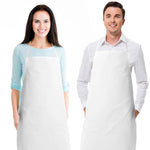 Load image into Gallery viewer, 2 Pack White Aprons for Adults Commercial Chef Kitchen Aprons One Size Unisex