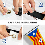 Load image into Gallery viewer, Flag Pole 6FT Black Tangle Free &amp; Blue Estelada Flag 3x5 Ft Combo Printed 150D Polyester By G128
