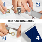 Load image into Gallery viewer, G128 Combo Pack: 5 Ft Tangle Free Aluminum Spinning Flagpole (Silver) &amp; Solid Blue Color Flag 2.5x4 Ft, LiteWeave Pro Series Printed 150D Polyester  Pole with Flag Included