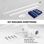 Load image into Gallery viewer, G128 Combo Pack: 6 Feet Tangle Free Spinning Flagpole (White) Trump Keep America Great Flag 3x5 ft Printed 150D Brass Grommets (Flag Included) Aluminum Flag Pole