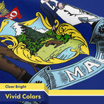 Load image into Gallery viewer, G128 Combo Pack: American USA Flag 3x5 Ft 150D &amp; Maine ME State Flag 3x5 Ft 300D  Both LiteWeave Pro Series Printed Poly, Brass Grommets