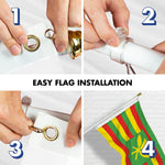 Load image into Gallery viewer, G128 Combo Pack: 6 Ft Tangle Free Aluminum Spinning Flagpole (White) &amp; Hawaii Kanaka Maoli Flag 3x5 Ft, LiteWeave Pro Series Printed 150D Polyester  Pole with Flag Included