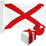 Load image into Gallery viewer, G128 5 Pack: Alabama AL State Flag  3x5 Ft  ToughWeave Series Embroidered 300D Polyester  Embroidered Design, Indoor/Outdoor, Brass Grommets