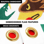 Load image into Gallery viewer, G128 Combo Pack: 6 Ft Tangle Free Aluminum Spinning Flagpole (White) &amp; Mexico Mexican Flag 3x5 Ft, ToughWeave Series Embroidered 300D Polyester  Pole with Flag Included
