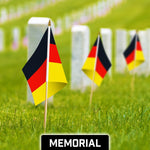 Load image into Gallery viewer, G128 24 Pack Handheld Germany German Stick Flags  12x18 In  Printed 150D Polyester, Country Flag, Solid Wooden Stick, Spear Gold Tip