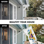 Load image into Gallery viewer, G128 Combo Pack: 6 Feet Tangle Free Spinning Flagpole (White) US Virgin Islands Virgin Islands Flag 3x5 ft Printed 150D Brass Grommets (Flag Included) Aluminum Flag Pole