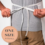 Load image into Gallery viewer, 2 Pack White Aprons for Adults Commercial Chef Kitchen Aprons One Size Unisex