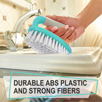 Load image into Gallery viewer, Scrub Brush Set of 3pcs Cleaning Shower Scrubber Ergonomic Handle Turquoise