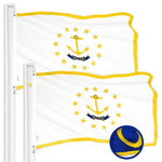 Load image into Gallery viewer, Rhode Island RI State Flag 3x5 Ft 2Pack Embroidered Polyester By G128
