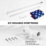 Load image into Gallery viewer, G128  6 Feet Tangle Free Spinning Flagpole (Silver) USA Double Sided Brass Grommets Embroidered 3x5 ft (Flag Included) Aluminum Flag Pole