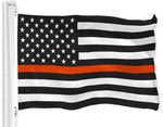 Load image into Gallery viewer, G128 Combo Pack: USA American Flag &amp; Thin Orange Line Flag 3x5 FT Printed 150D Indoor/Outdoor, Vibrant Colors, Brass Grommets, Quality Polyester