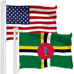 Load image into Gallery viewer, G128 Combo Pack: American USA Flag 3x5 Ft &amp; Dominica Dominican Flag 3x5 Ft  Both LiteWeave Pro Series Printed 150D Polyester, Brass Grommets