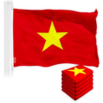 Load image into Gallery viewer, G128 5 Pack: Vietnam Vietnamese Flag  3x5 Ft  LiteWeave Pro Series Printed 150D Polyester  Country Flag, Indoor/Outdoor, Vibrant Colors, Brass Grommets, Thicker and More Durable Than 100D 75D Poly