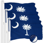 Load image into Gallery viewer, G128 3 Pack: South Carolina SC State Flag  4x6 Ft  ToughWeave Series Embroidered 300D Polyester  Embroidered Design, Indoor/Outdoor, Brass Grommets
