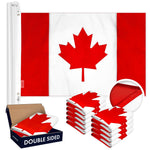 Load image into Gallery viewer, G128 10 Pack: Canada Canadian Flag  2.5x4 Ft  Double ToughWeave Series Double Sided Embroidered 210D Polyester  Country Flag, Embroidered Design, Indoor/Outdoor, Brass Grommets, Heavy Duty, 3ply