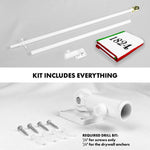 Load image into Gallery viewer, G128 Combo Pack: 6 Ft Tangle Free Spinning Flagpole (White) &amp; Alamo 1824 Flag 3x5 Ft Printed 150D Polyester, Brass Grommets (Flag Included) Aluminum Flag Pole