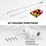Load image into Gallery viewer, G128 Combo Pack: 5 Ft Tangle Free Aluminum Spinning Flagpole (Silver) &amp; Maryland MD State Flag 2x3 Ft, ToughWeave Series Embroidered 300D Polyester  Pole with Flag Included