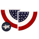 Load image into Gallery viewer, USA Pleated Fan Flag Star 1.5x1.5FT Center Quarter Circle Embroidered Polyester
