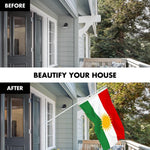 Load image into Gallery viewer, G128 Combo Pack: 6 Ft Tangle Free Aluminum Spinning Flagpole (White) &amp; Kurdistan Region Flag 3x5 Ft, LiteWeave Pro Series Printed 150D Polyester  Pole with Flag Included