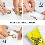 Load image into Gallery viewer, G128 Combo Pack: 6 Ft Tangle Free Aluminum Spinning Flagpole (White) &amp; Gadsden Don't Tread On Me Flag 3x5 Ft, LiteWeave Pro Printed 150D Polyester, 4 Corner Brass Grommets  Pole with Flag Included