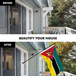 Load image into Gallery viewer, G128 Combo Pack: 6 Ft Tangle Free Aluminum Spinning Flagpole (Black) &amp; Mozambique Mozambican Flag  3x5 Ft LiteWeave Pro Series Printed 150D Polyester  Pole with Flag Included