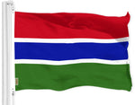 Load image into Gallery viewer, G128 Combo Pack: American USA Flag 3x5 Ft &amp; Gambia Gambian Flag  Both LiteWeave Pro Series Printed 150D Polyester, Brass Grommets