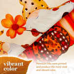 Load image into Gallery viewer, Garden Flag Happy Fall Blessed Two Gnomes Sitting on Pumpkins 12x18 Blockout Fabric