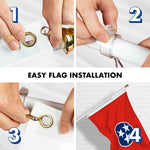 Load image into Gallery viewer, G128 Combo Pack: 6 Feet Tangle Free Spinning Flagpole (White) Tennessee TN State Flag 3x5 ft Printed 150D Brass Grommets (Flag Included) Aluminum Flag Pole