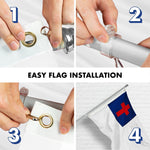Load image into Gallery viewer, G128 Combo Pack: 5 Ft Tangle Free Spinning Flagpole (Silver) &amp; Christian Flag 2.5x4 Ft Embroidered 220GSM Spun Polyester, Brass Grommets (Flag Included) Aluminum Flag Pole