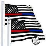 Load image into Gallery viewer, G128 2 PACK: Thin Blue and Red Line Flag 3x5 Ft Embroidered Spun Polyester