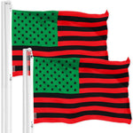 Load image into Gallery viewer, G128 2 Pack: Afro American Black Liberation BLM Flag  3x5 Ft  LiteWeave Pro Series Printed 150D Poly  Indoor/Outdoor, Vibrant Color, Brass Grommets, Thicker and More Durable Than 100D Polyester