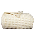 Load image into Gallery viewer, The Fine Living Co. 100% Cotton Waffle Weave Throw Blanket Lightweight Soft and Breathable Throw Blanket for All Season Skin Friendly Blanket for Couch Bed Sofa  50”x60” inches Ivory