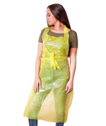 Load image into Gallery viewer, Disposable Plastic Aprons for Adults 28x46 inch Pack of 100 Yellow Aprons