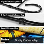 Load image into Gallery viewer, G128 Combo Pack: Garden Flag Stand Black 36x16 Inch &amp; Garden Flag Hello Spring Butterflies Flowers 12x18 Inch