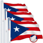Load image into Gallery viewer, G128 3 Pack: Puerto Rico Puerto Rican PR Flag  3x5 Ft  Embroidered 220GSM SPUN POLYESTER  Embroidered Stars, Sewn Stripes, Brass Grommets, Indoor/Outdoor, Vibrant Colors, Heavy Duty SPUN POLYESTER