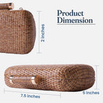 Load image into Gallery viewer, Fine Living Straw Clutch Purse for Women – Hand Woven Crossbody Bag Women's Shoulder Handbags with 2 detachable chains Raffia Wicker Rattan Evening Bag for Winter Wedding Vacation &amp; Casual Outfits  Sustainable Stylish
