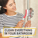 Load image into Gallery viewer, Scrub Brush Set of 3pcs Cleaning Shower Scrubber with Ergonomic Handle Pink Grey