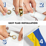 Load image into Gallery viewer, G128 Flag Pole 6FT White Tangle Free &amp; Ukraine Ukrainian Flag 3x5 Ft Combo Printed 150D Polyester